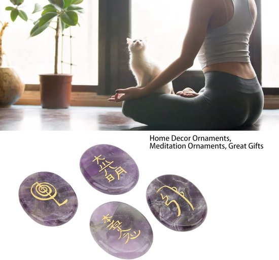 Allecto - Stenen voor Reiki - Chakra Kristallen - Gegraveerde Healing Crystals - Meditatie en Spirituele Balans - 4 stuks Reiki Symbolen Stenen, Chakra Kristallen, Gegraveerde Healing Crystals voor Meditatie en Spirituele Balans. van allecto — afbeelding 5