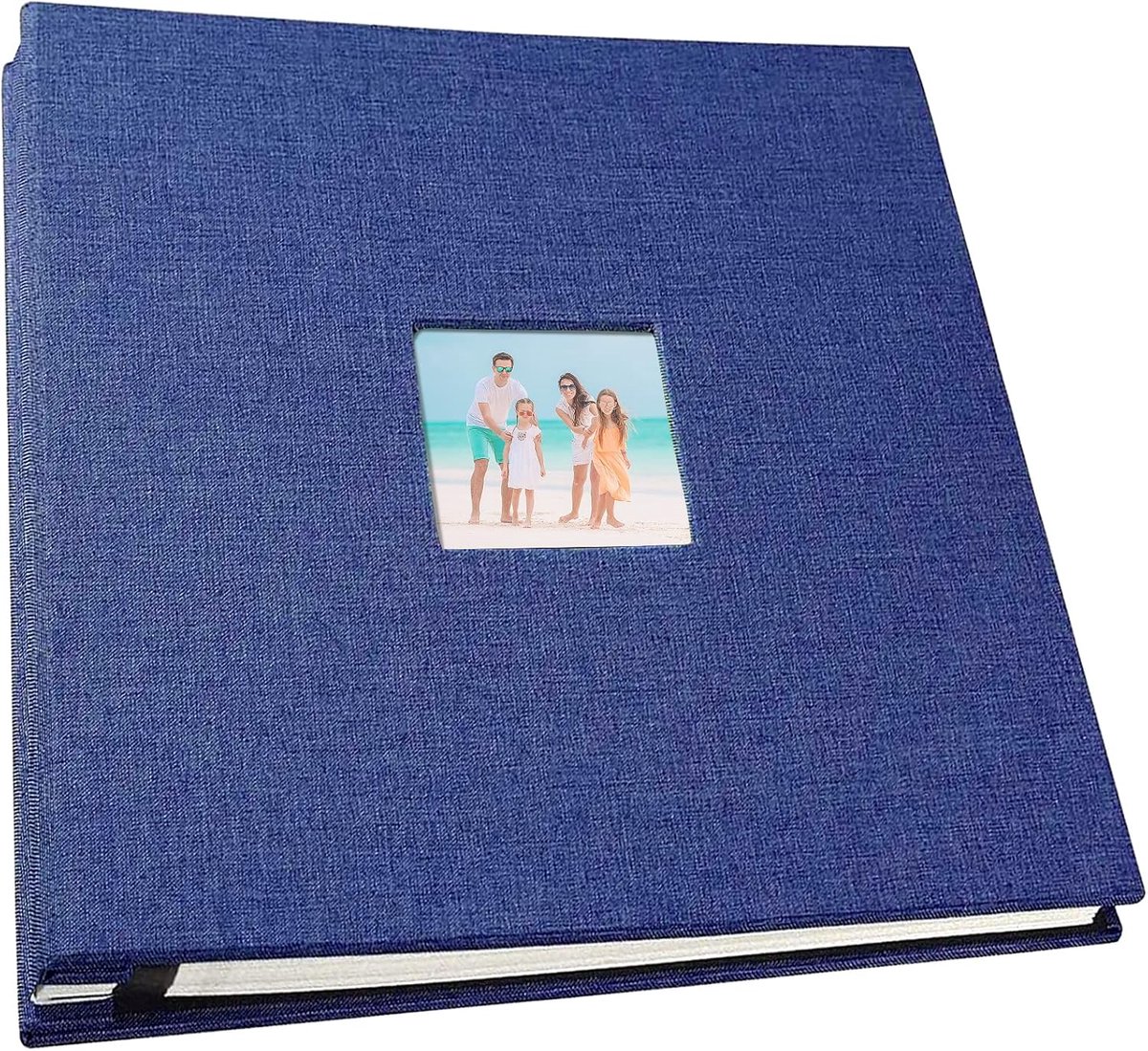 SnelShoppen - Zelfklevend Foto Album 28 x 27 cm Linnen Cover, Groot Magnetisch Scrapbook Album, 40 Dubbelzijdige Pagina's, DIY Jubileum Boek met Raam