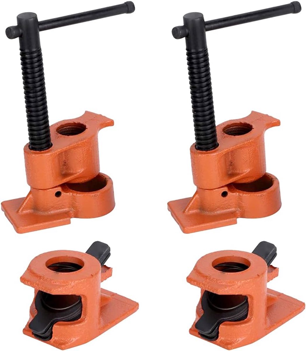 SnelShoppen - Pipe Clamps 1/2 Inch - Houten Buis Klemmen - Snelle Ontgrendel Klemmen voor Houtbewerking - Duurzaam Staal - Set van 2