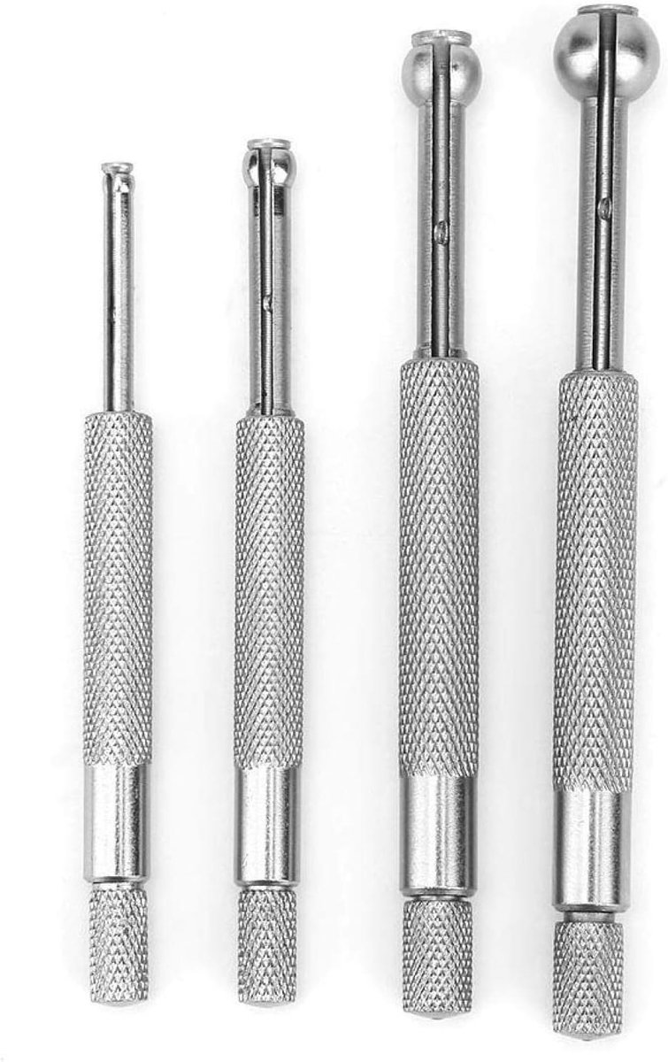 Telescopische Ronde Boringmeter Set - 4 stuks (3-13 mm) met Kogeltype Mangaanstaal