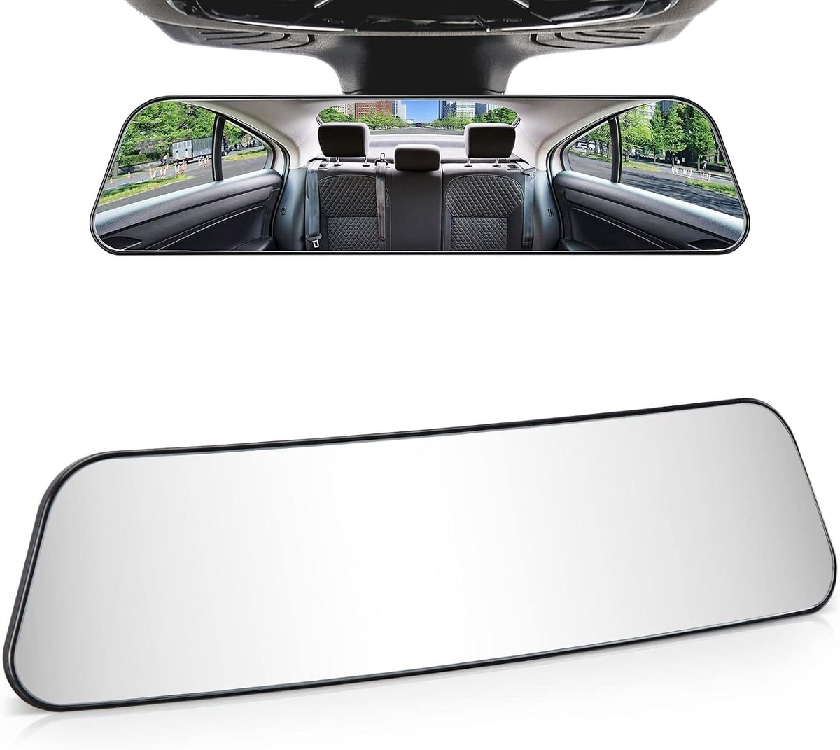 SnelShoppen - Car Rearview Mirror - Universele Panorama Achteruitkijkspiegel - Glare Bescherming - Interieur Spiegel voor Verlichting - Brede Hoek Spi
