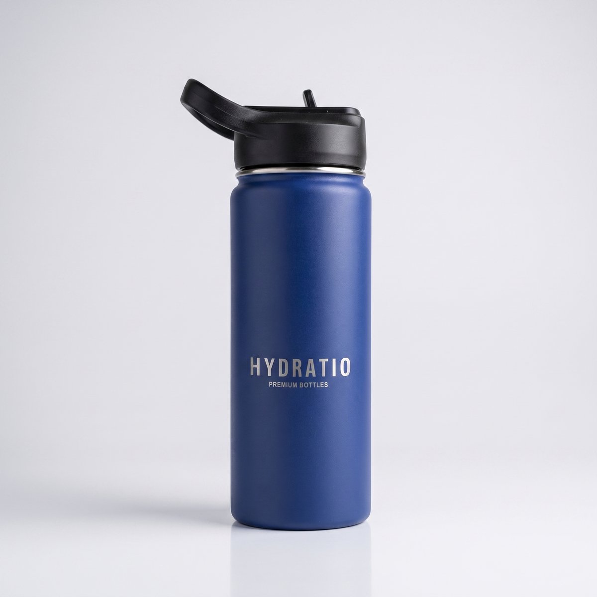 Hydratio Essence Thermosfles 500 ML Blauw – Drinkfles 0,5 Liter RVS Dubbelwandig – Waterfles Lekvrij & BPA-Vrij – Isoleerfles 24 Uur Koud 12 Uur Warm – Thermosbeker Travel Mug Koffie Thee – Sport School Werk Cadeau – Navy Blue