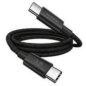 imoshion Braided USB-C naar USB-C kabel 100W - 0,5 meter - Zwart