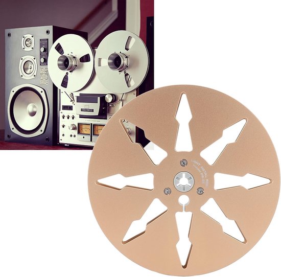 Lege Spoel - Tape Reel - Opnemen Geluid - 8 Gaten Ontwerp - 7 Inch - Goud — afbeelding 3