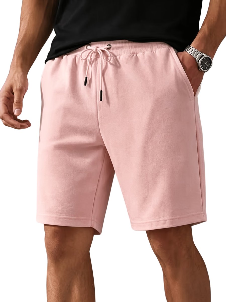 Currero Korte Broek Heren Golfbroek Spijkerbroek met Zakken Volwassenen Jongens Shorts Roze