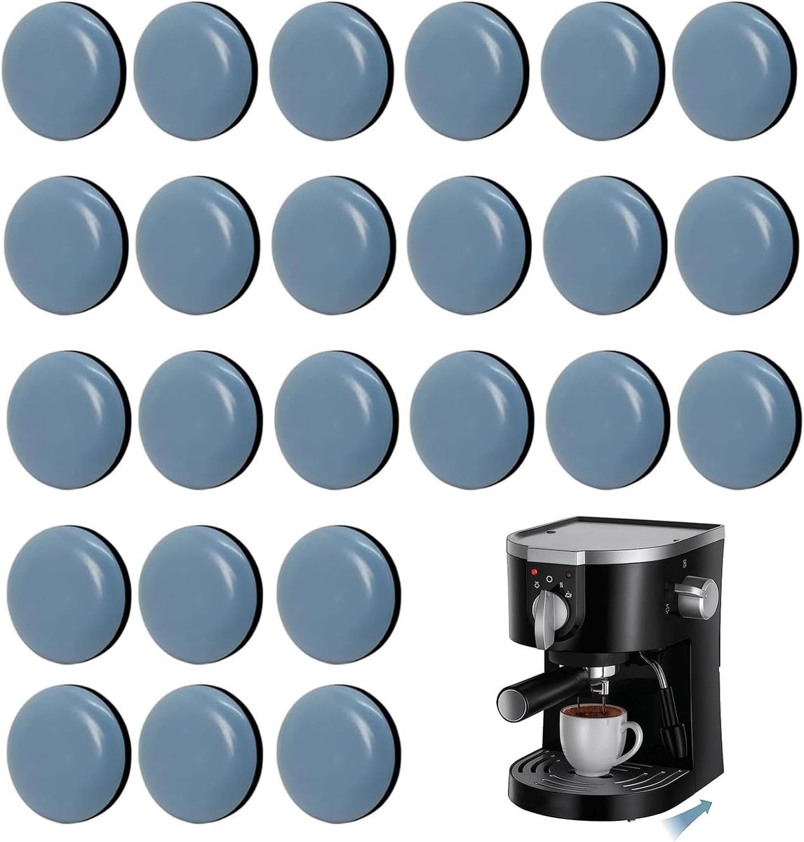 Teflong Sliders, Self-Adhesive Teflon Glides for Chairs and Smooth Surfaces, Pack of 24, 20 mm - ShopVlot