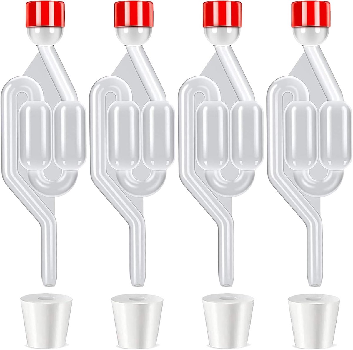 4pcs Fermentation Tubes with Rubber Stoppers, Transparent Plastic Fermentation Tubes, Fermentation Tubes and - ShopVlot