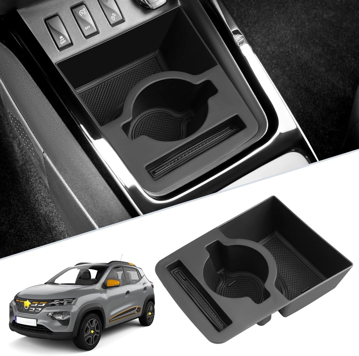 SKTU Center Armrest Organiser Compatible with Dacia Spring Electric EV 2021-2024, Multifunctional Center Console - ShopVlot