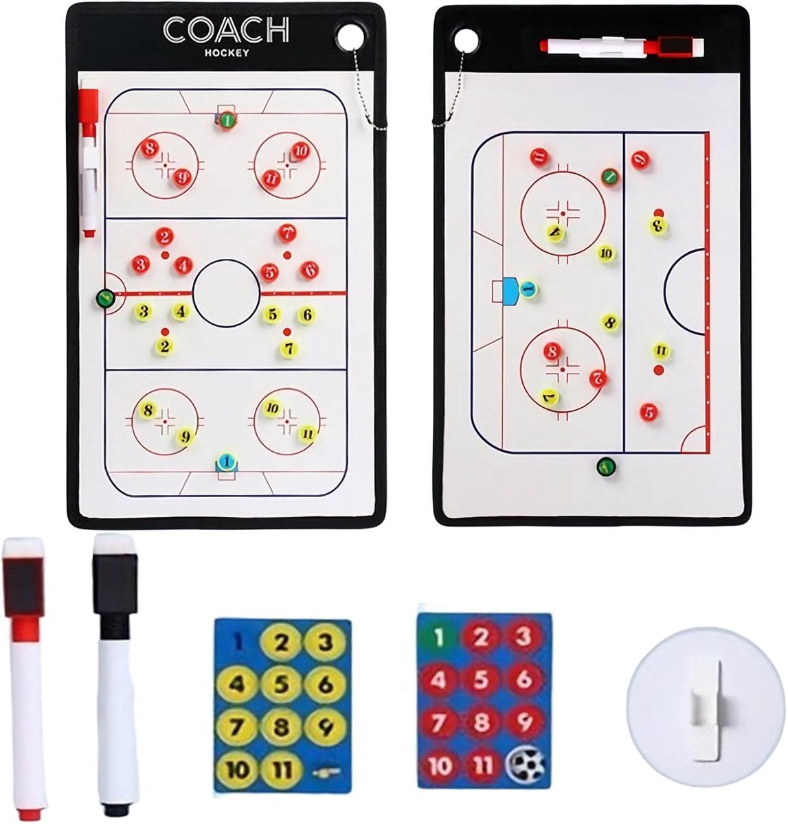 Joyeee ice hockey coaching board, double-sided magnetic ice hockey whiteboard with full and half field coaching board - ShopVlot