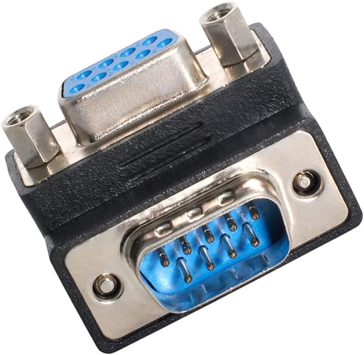 RS232 D-Sub 9Pin 90 Graden Adapter - Upward Deflected - Met Schroefmoeren - Ideaal voor Beperkte Ruimte - ShopVlot