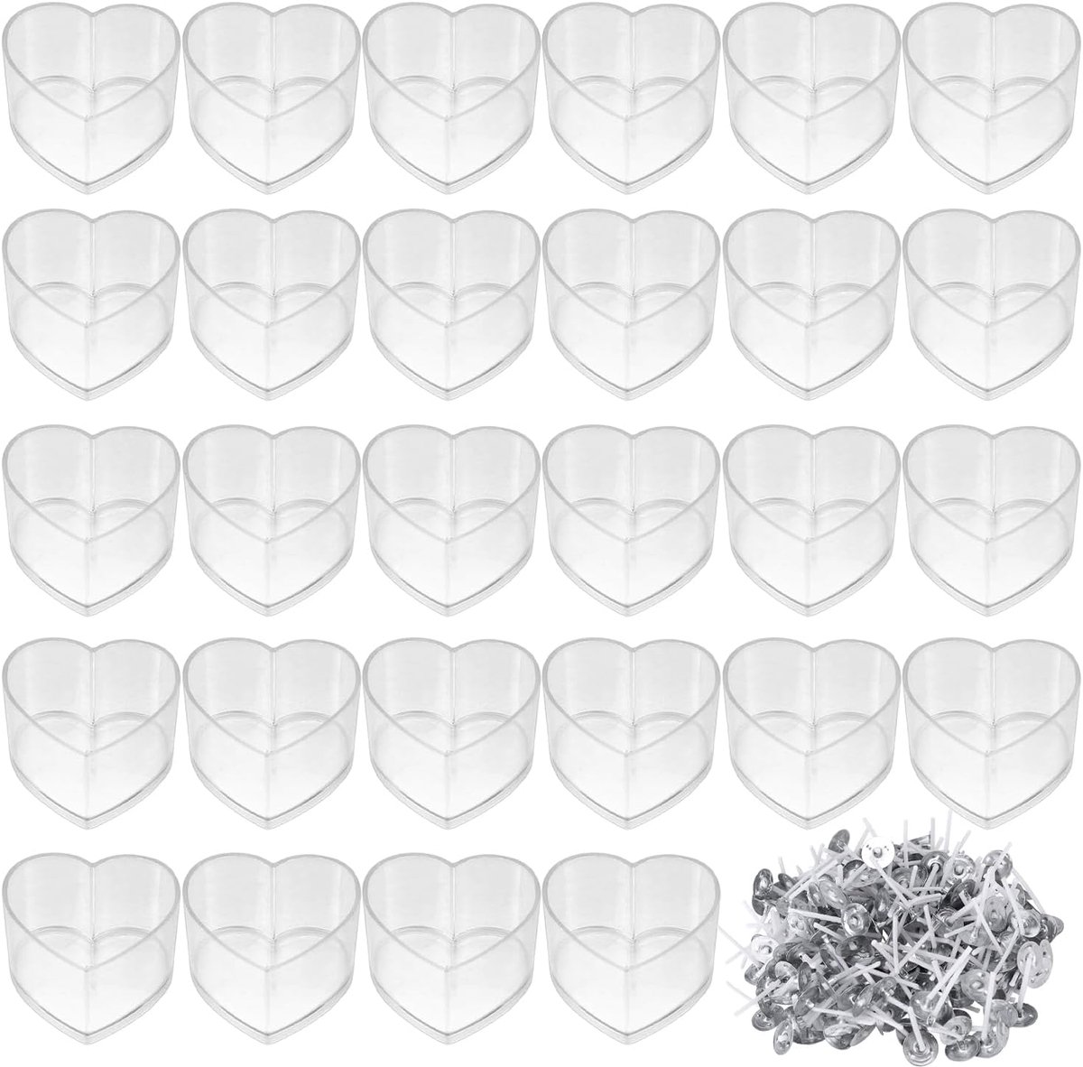 Tea Light Holder for Candles, Pouring, 50 Pcs Candle Glasses to Pour Candles with 100 Wicks for Tealights, DIY Candle - ShopVlot