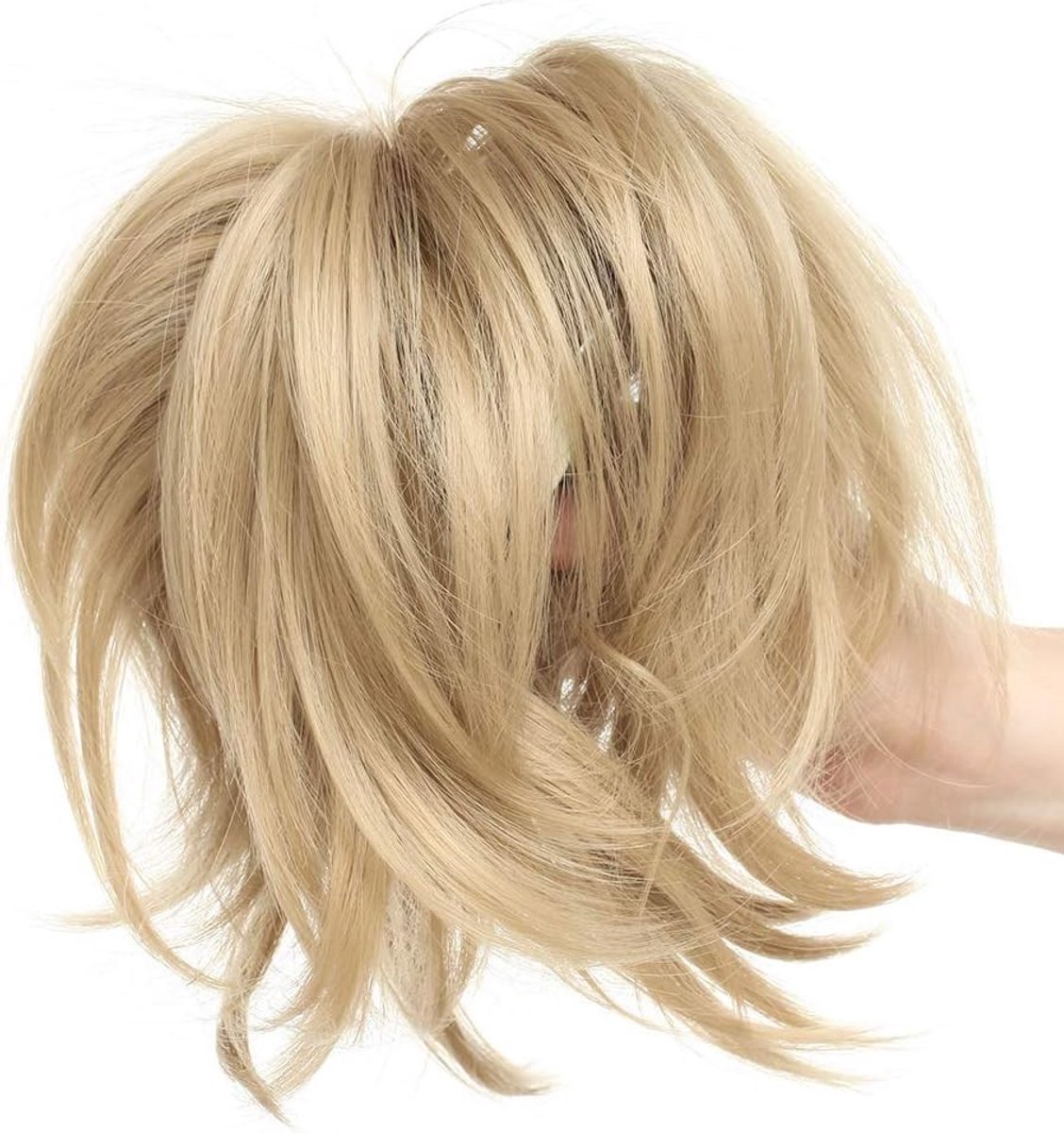 Haarextensions Ponytail van Synthetisch Haar met Flexibele Clip, 28 cm, Lichtblond, Perfect voor Feestjes en Dagelijks Gebruik