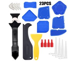 23-Delige Voegkit Afwerkingsset – Kitgereedschap voor Siliconenkit & Acrylaatkit – Voegspatels, Kitafstrijkers en Voegverwijderaar