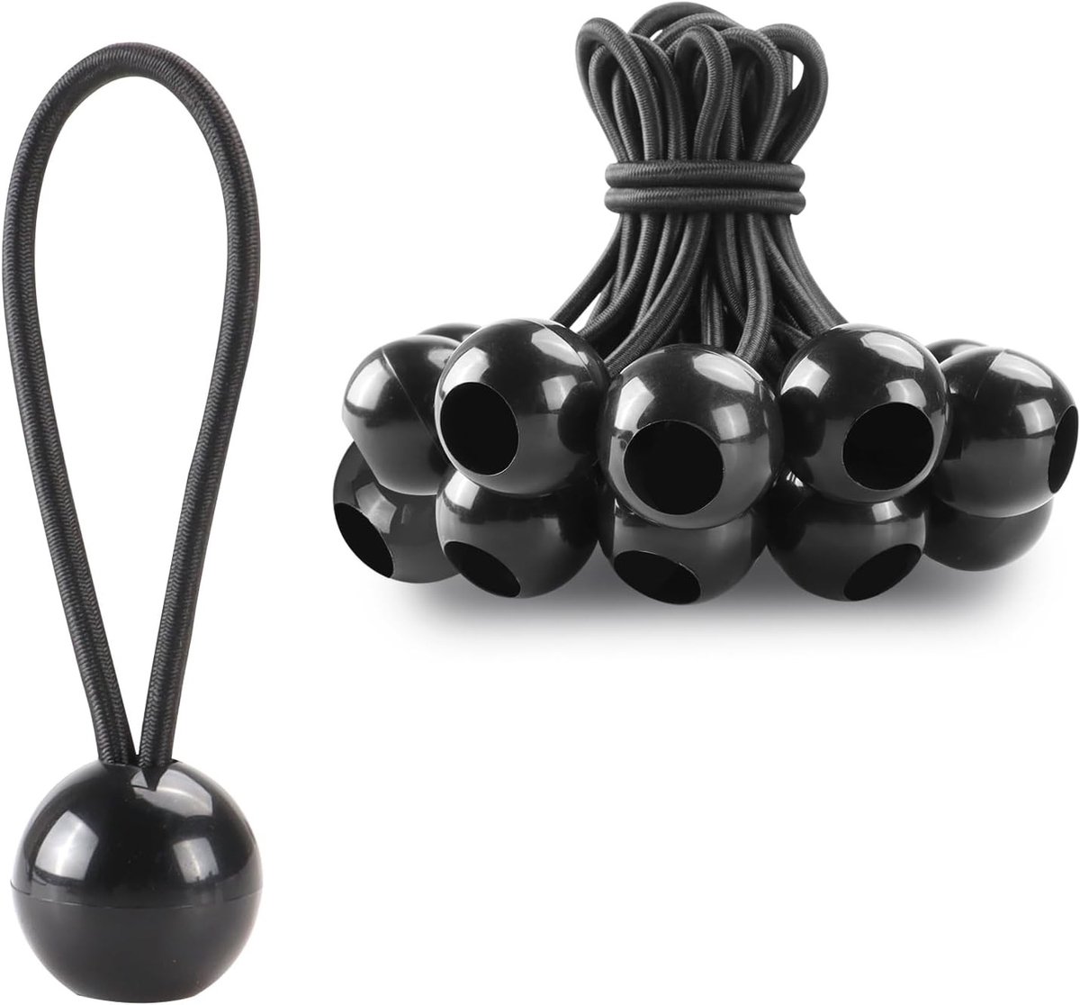 20 Stuks Bungee Koorden met Ballen, 4 Inch Elastische Touwen voor Tent, Vlaggen en Partytenten, Sterke en Duurzame Bungee Ballen voor Buitenactiviteiten
