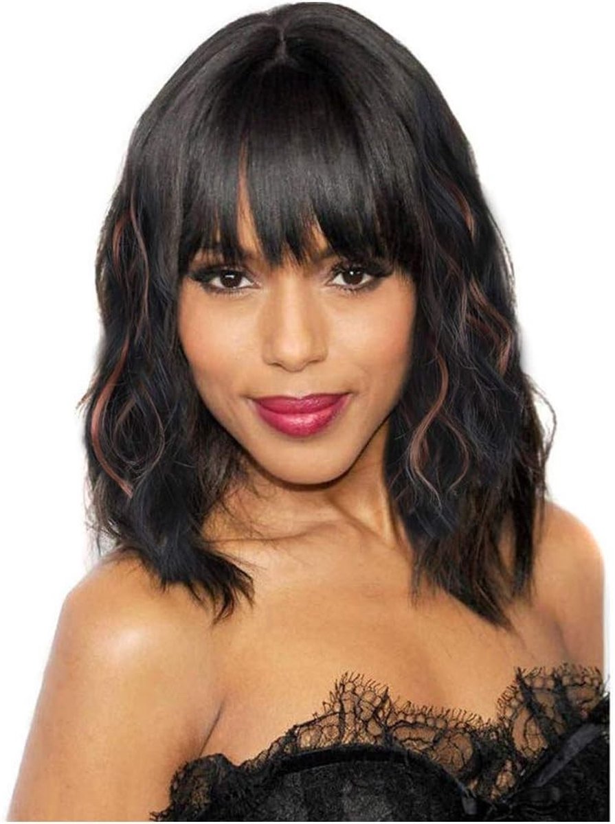 Natuurlijke Korte Krullende Perucque voor Dames in Zwart - Perfecte Stijlvolle Look met Synthetische Haar