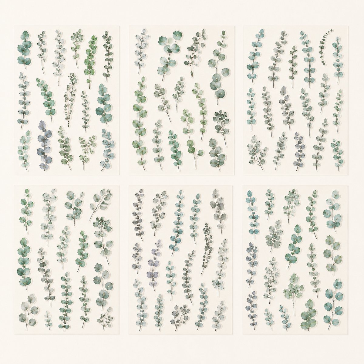 Eucalyptus stickers - Groene takjes transparant - Journaling
