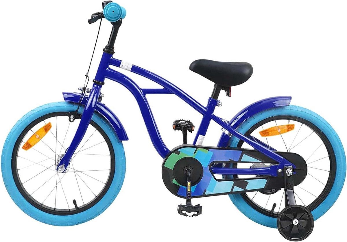 Kinderfiets Jongensfiets Peutersfiets Buiten Spelen Klassiek Design 16 inch Donkerblauw