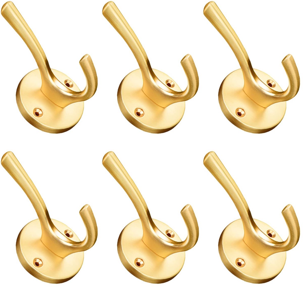 Omgoods - Set van 6 Moderne Gouden Kledinghaken