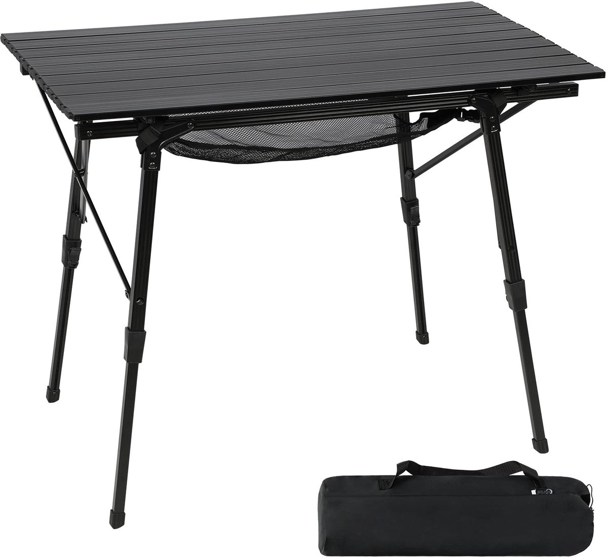 Omgoods- Kampeertafel opvouwbaar 90 x 53 cm - Draagbaar - In hoogte verstelbare poten - Lichtgewicht - Aluminium - Outdoor gebruik - Picknicktafel