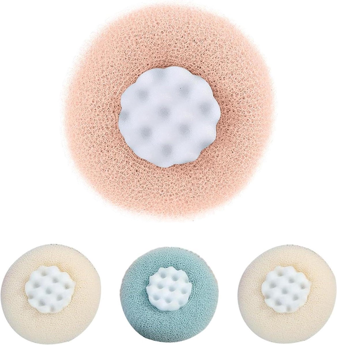 Bad Spons Set - Douche Bal - Huid Reinigen - Met Zuignap - 4 stuks - Multicolor