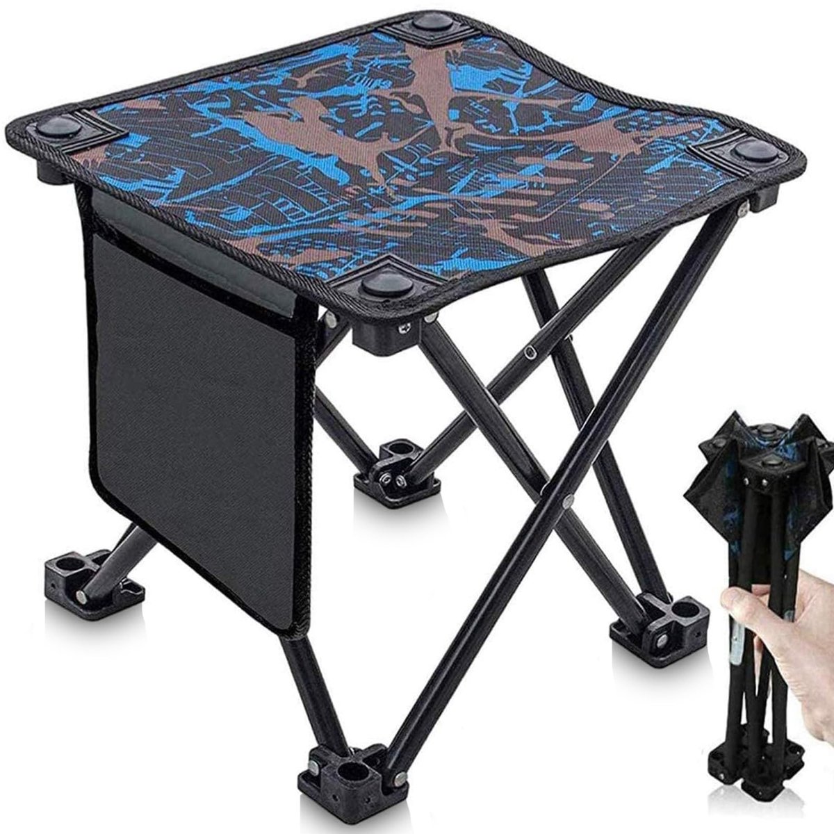 Omgoods- Campingkruk Lichtgewicht - Opvouwbare Kruk - Draagbare Stoel - Campingkrukje - Stabiliteit 300 lbs - Inclusief Draagtas