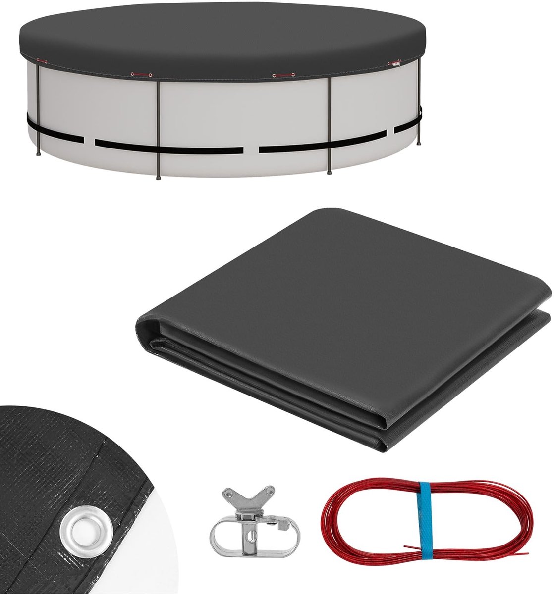 Omgoods - Ronde Waterdichte Poolcover 560 cm