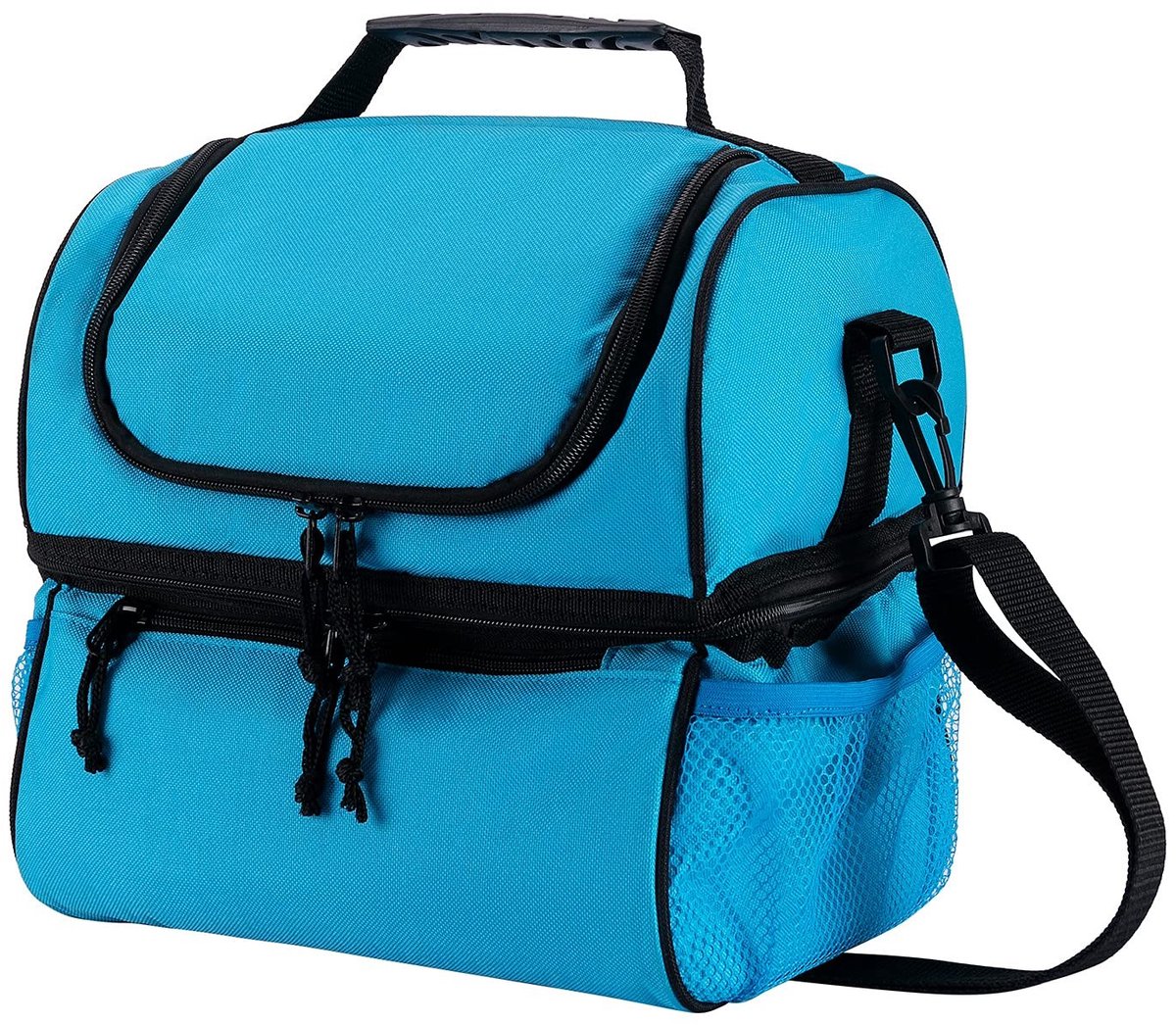 Omgoods - Insulated Lunch Bag met Twee Compartimenten en Verstelbare Schouderband