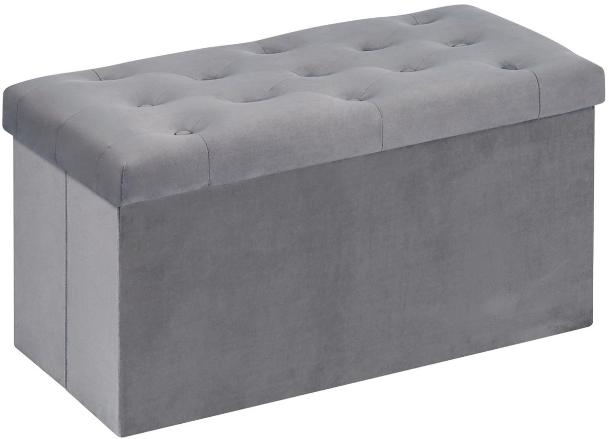 Omgoods - Opbergbank met Deksel en Velours Stof 80x40x40cm