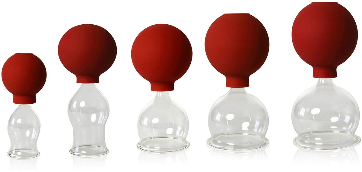 Omgoods - Set van 5 Cupping Glazen met Suction Balls voor Medische Toepassingen