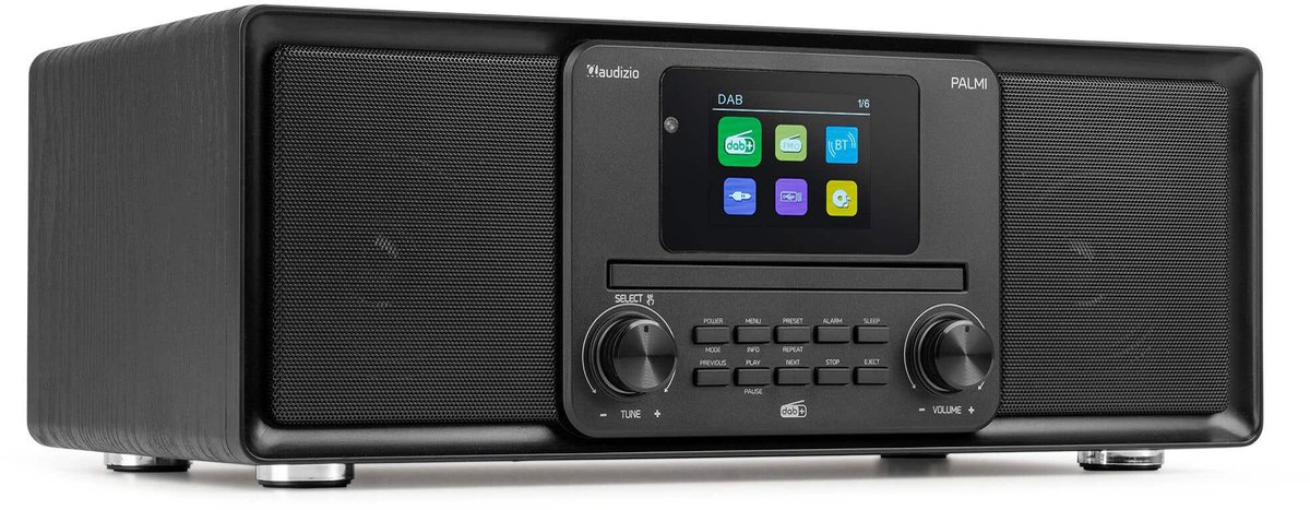DAB radio - Audizio Palmi - Radio met cd speler - Bluetooth radio - FM, DAB+ en USB - Zwart