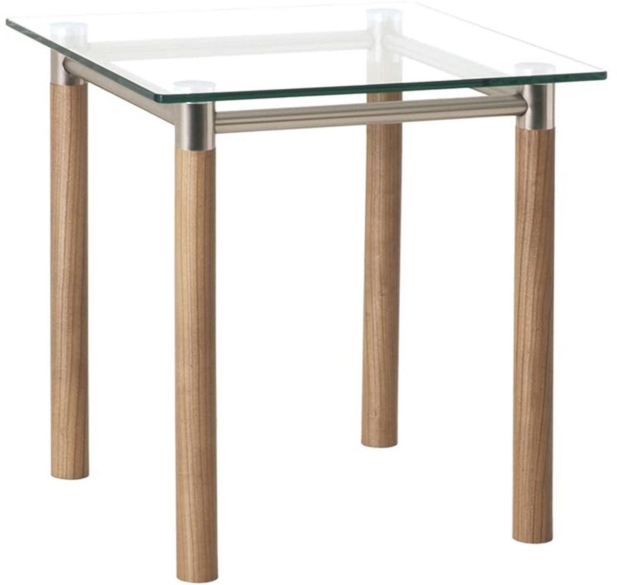 Omgoods - Bijzettafel van Metaal met Veiligheidsglas 42 x 42 x 43 cm