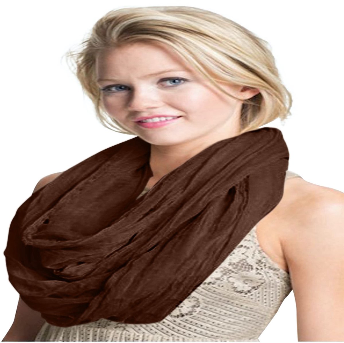 Omgoods - Mobius Infinity Sjaal in Chocolade Bruin voor Dames en Heren
