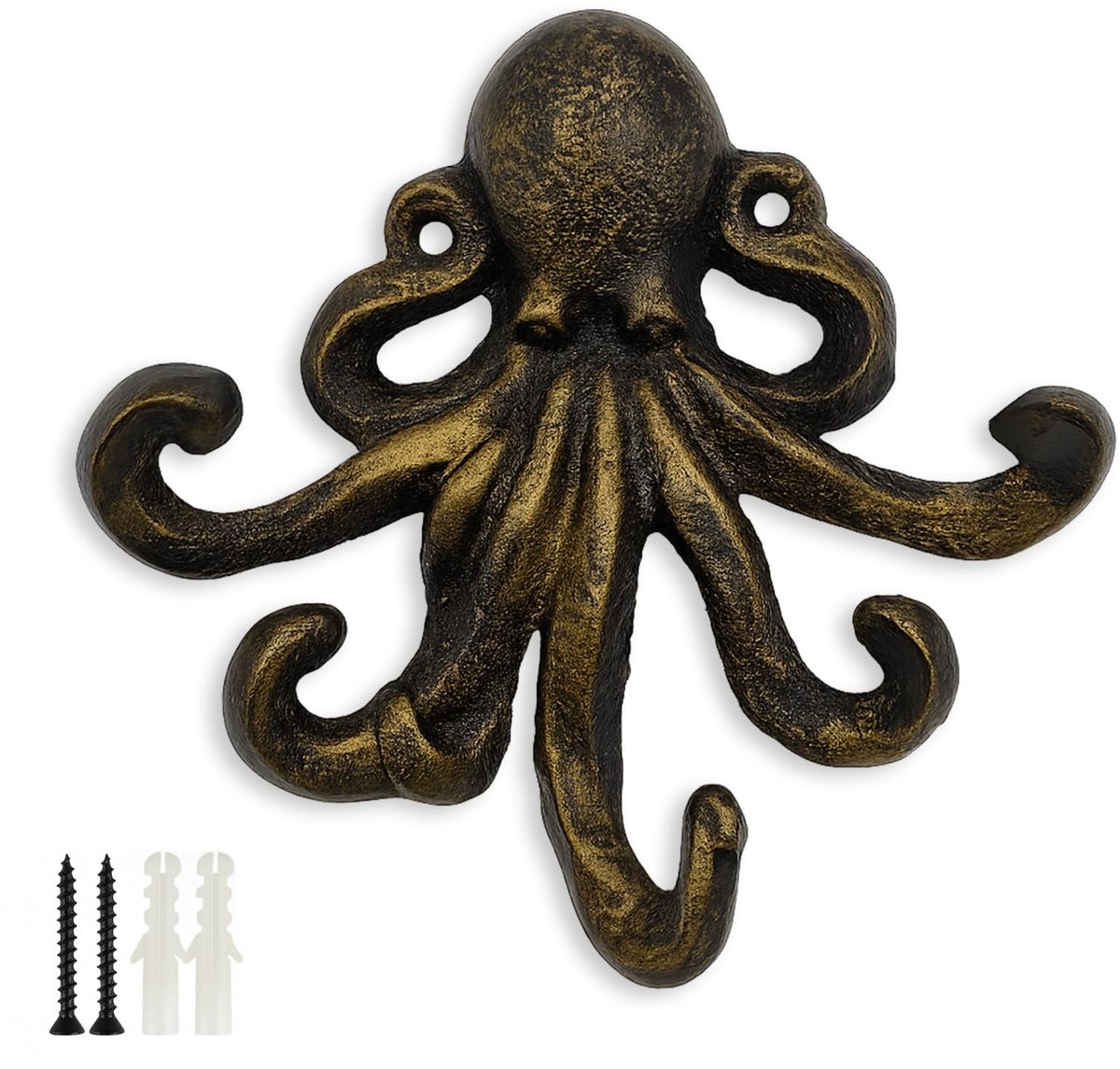 Omgoods - Octopus Wandhaak in Gietijzer - Sleutelhanger