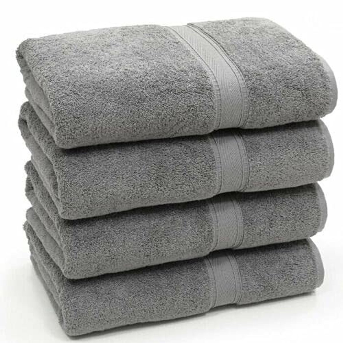 Omgoods - Set van 4 Badhanddoeken 100% Egyptisch Katoen 500 GSM Zilver