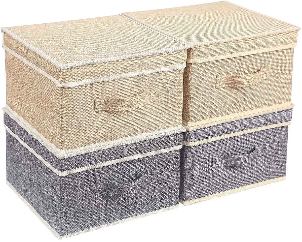 Omgoods - Set van 4 Vouwbare Opbergdozen voor Kleding en Speelgoed