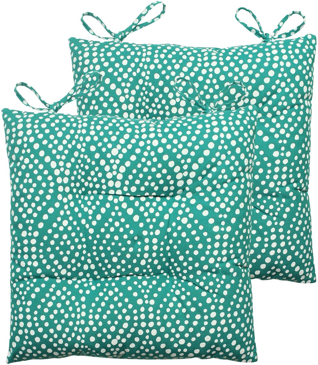 Omgoods - Geometric Ogi Stoelkussen, Teal, 43 x 43 cm
