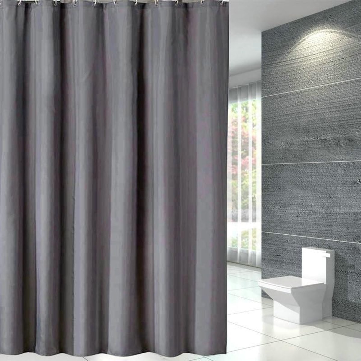 Omgoods - Anthraciet Douchegordijn - 80 x 180 cm, Modern en Wasbaar