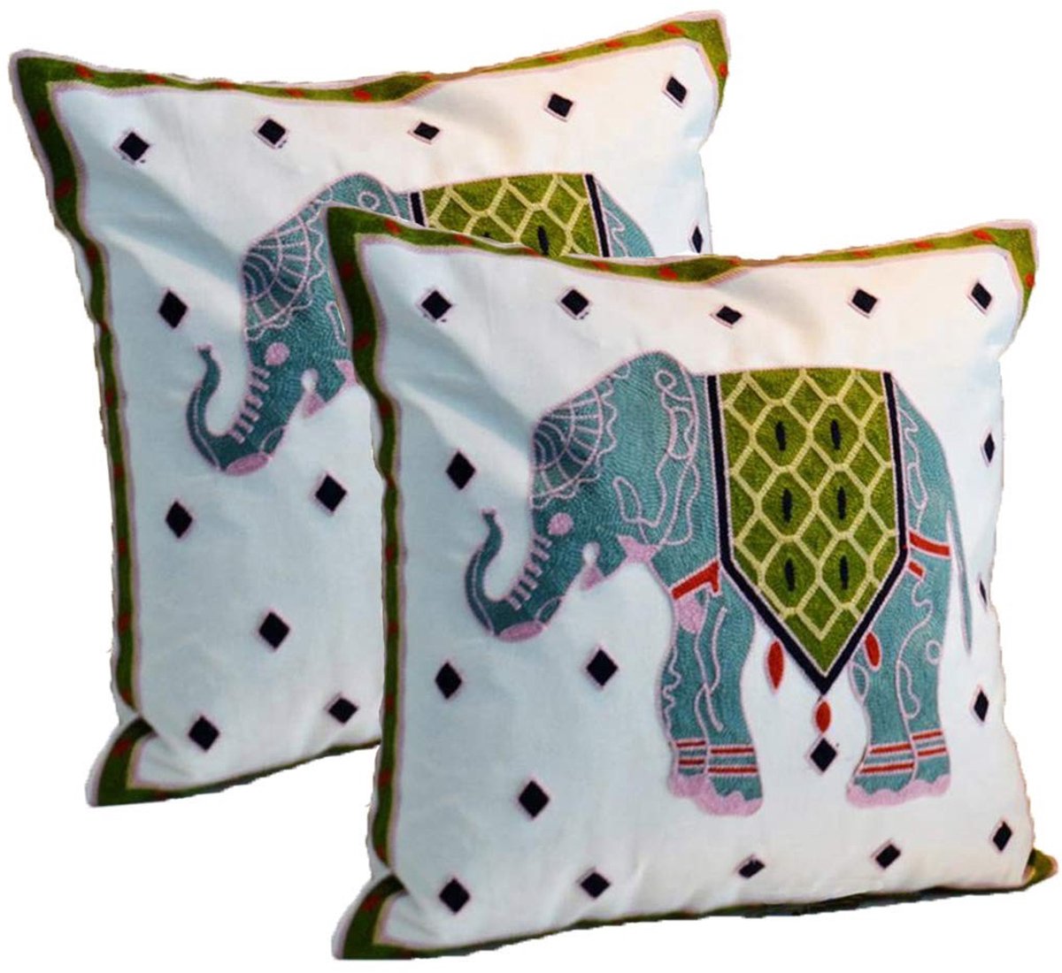 Omgoods - Decoratieve Kussenhoes met Olifant Motief 45 x 45 cm