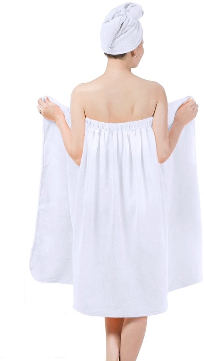 Omgoods- Saunakilt Verstelbare Breedte - Spa Badjas Set - Microvezel Sarong - Saunahanddoek - Badhanddoek met Haardroger - Super Absorberend