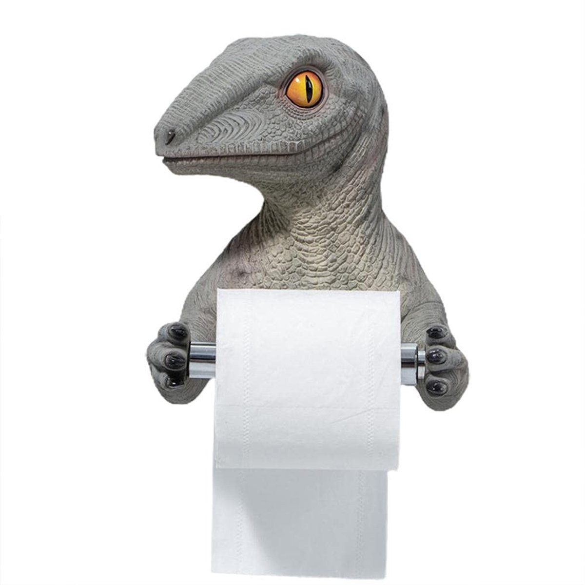 Omgoods- Toiletrolhouder Dinosaurus Decor - Handdoekhouder - Muurhouder - Badkamer/Keuken - Schattig Design - Organisatie