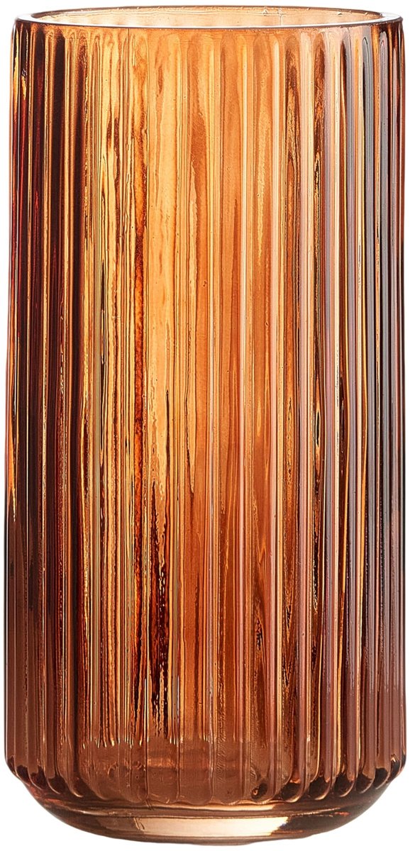 Omgoods - Vintage Glazen Bloemenvase Amber voor Tafel en Interieur