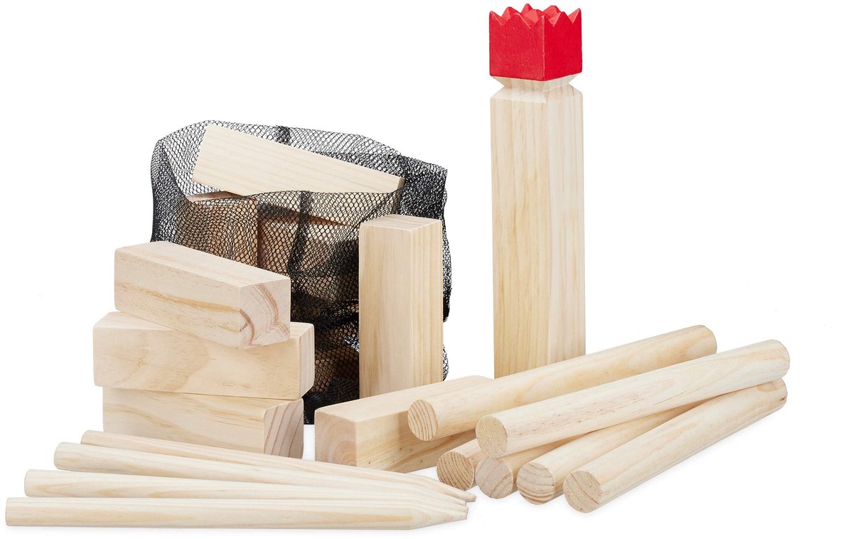 Omgoods - Kubb Finch Gooi Game met Tas van Hout voor Buiten
