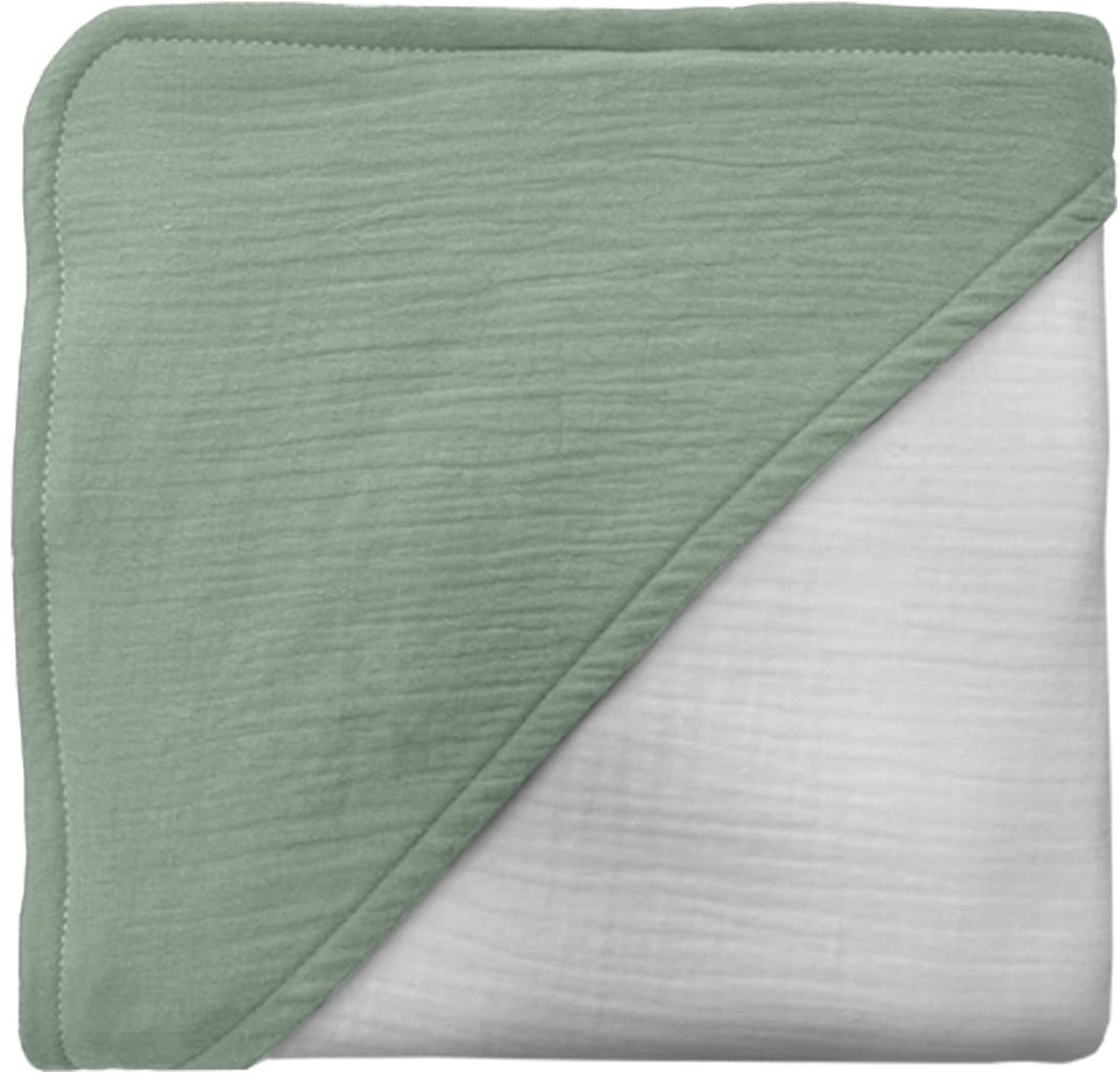 Omgoods - Baby Badcape Dubbellaags - Extra Groot 100x100 cm - Bambula Mint - 100% Katoen