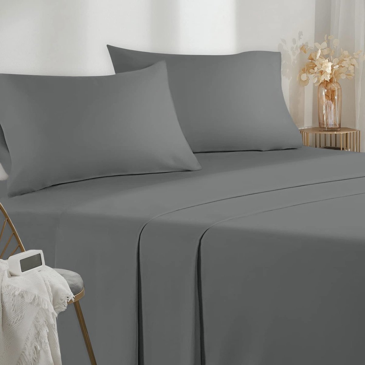Omgoods - 4-delig Microfiber Beddengoed Set met Hoeslaken en Kussenslopen