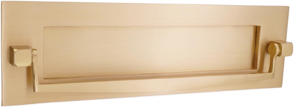 Omgoods - 10" x 3" Messing Brievenbus Letterplaat met Deurknop