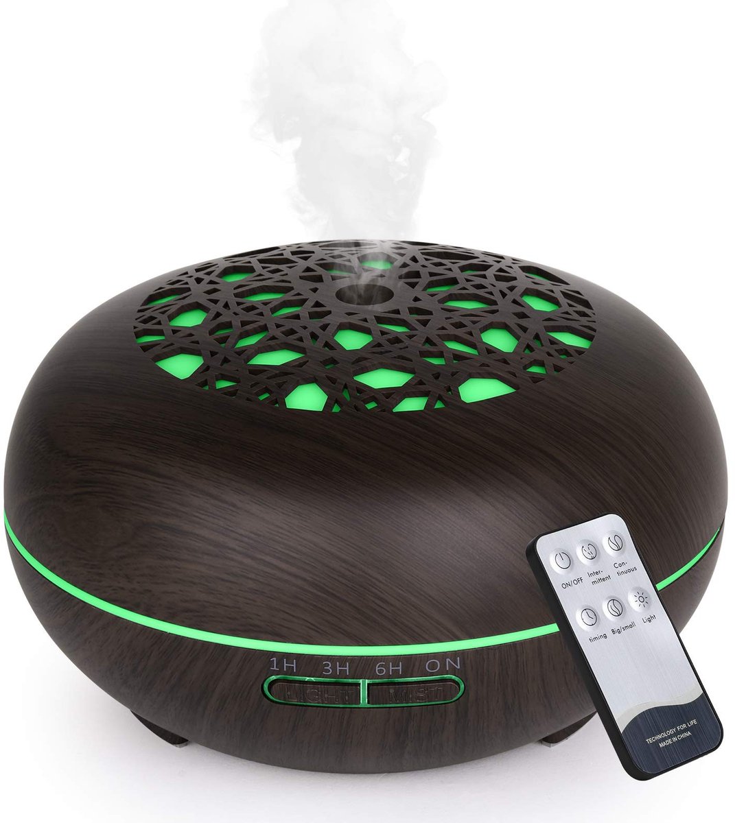 Omgoods - Aroma Diffuser en Luchtbevochtiger met Afstandsbediening en LED Verlichting