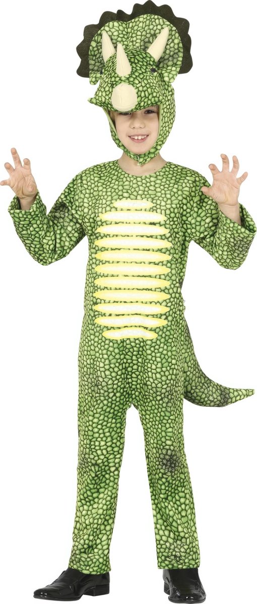 Omgoods - Triceratops Kostuum voor Kinderen van 5-6 Jaar met Hoed en Masker