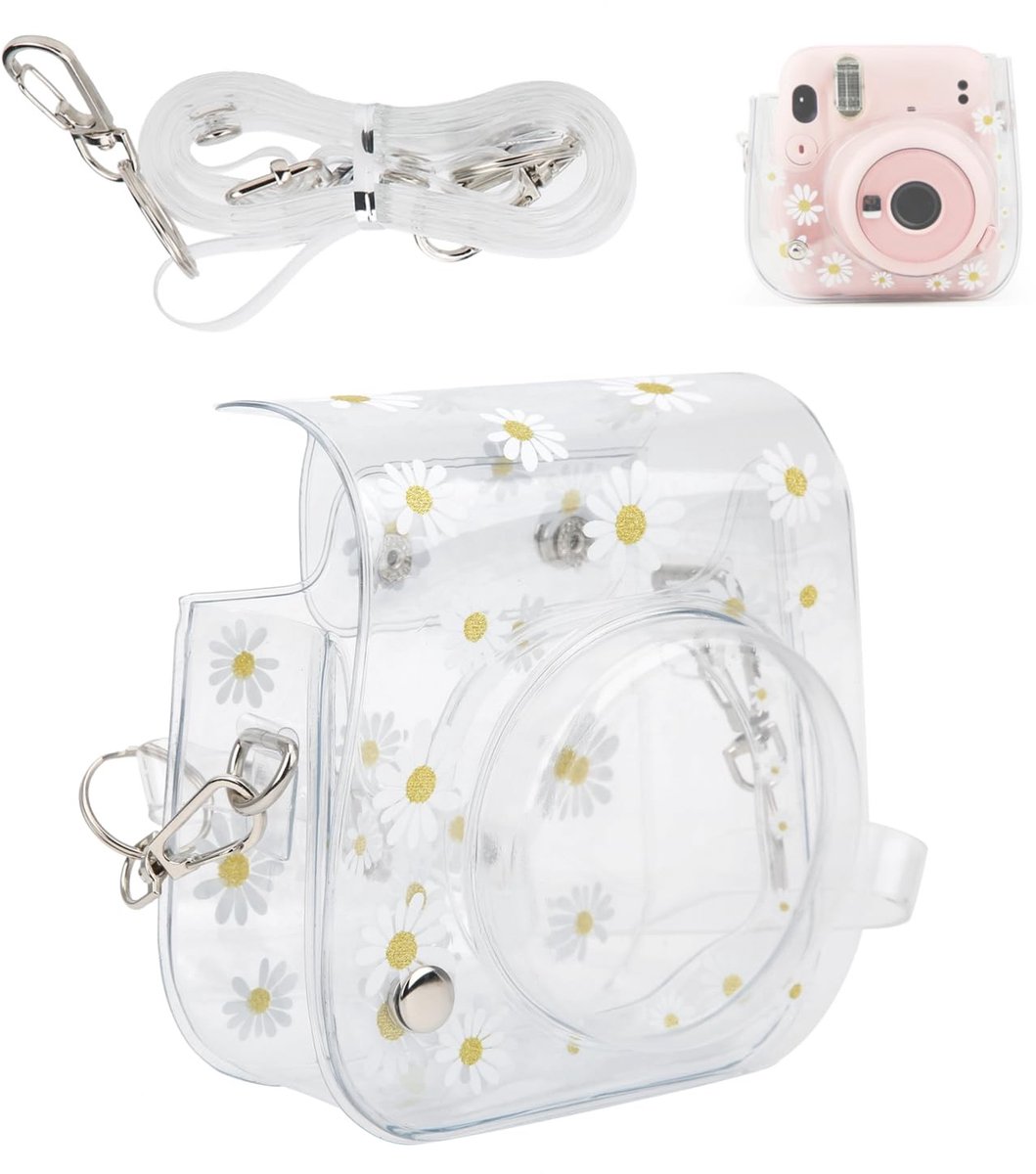 Omgoods - Transparante PVC Camera Beschermtas met Schouderriem voor Instant Camera