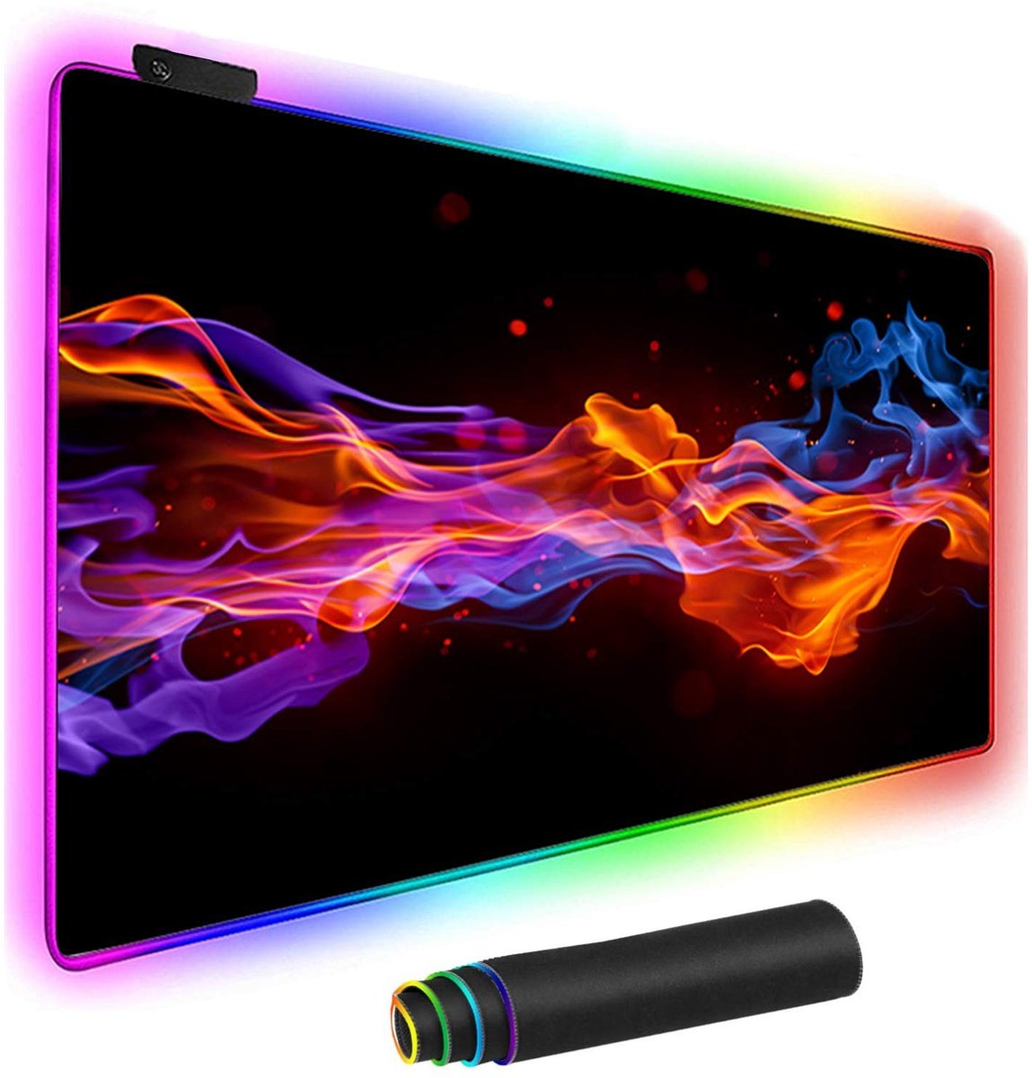 Omgoods- Muismat XXL - Gaming Muismat - Antislip - RGB Effect - 80x30 cm - Ergonomisch - Ultrafijn Vezeloppervlak - Gaming Mouse Pad