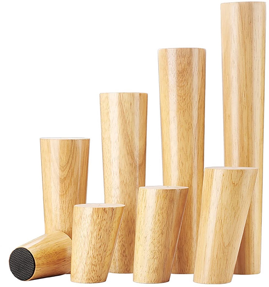 Omgoods - Set van 4 Houten Meubelpoten 10cm voor Sofa en Tafel